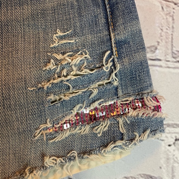 Ragdoll Denim Shorts with Red and Blue Trim - Picture 3 of 7